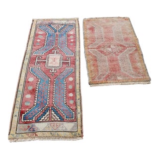 Small Faded Turkish Oushak Rug - Set of Two For Sale