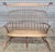 Late 20th Century Windsor Chair Comb Back Bench W Arms, Tiger Maple, Oak & Maple Made in Ohio For Sale - Image 4 of 12