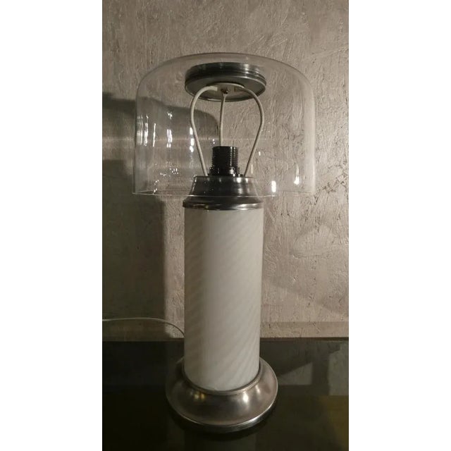 Table Lamp with Transparent Lampshade, 1980s For Sale - Image 9 of 9