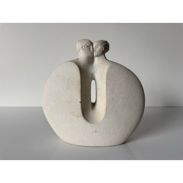 Art Deco Style Belgian Stone Lovers Woman & Man Marbell Sculpture For Sale In Miami - Image 6 of 10