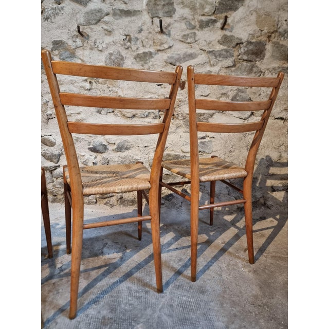 Mid-Century Italian Dining Chairs with Woven Natural Fibre Seats, Italy, 1960s, Set of 4 For Sale - Image 11 of 18