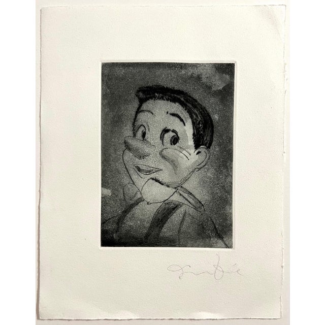 Pop Art Jim Dine, Small Pinocchio Aquatint Etching Jim Dine Pop Art Print, 1999 For Sale - Image 3 of 4