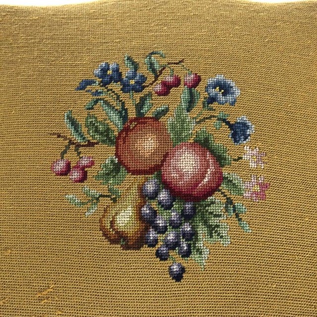 Rococo Antique Rococo Revival Rosewood Footstool With Floral Needlepoint C1890 For Sale - Image 3 of 8