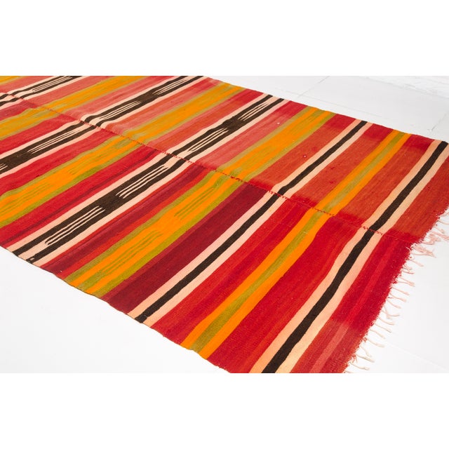 Turkish Bohemian Floral Wool Kilim Rug For Sale - Image 3 of 10