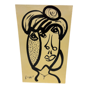 Late 20th Century Peter Keil Abstract Portrait Painting