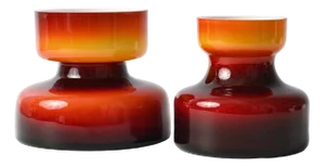 Polish Glass Reducta Vases from Hortensja, 1970s, Set of 2