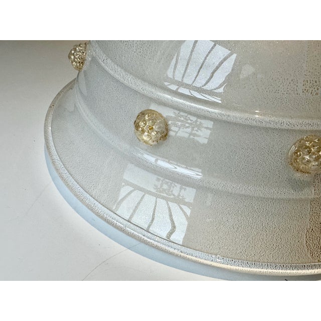 Barovier Murano Glass Gold Infused Flush Mount Ceiling Light For Sale - Image 9 of 16