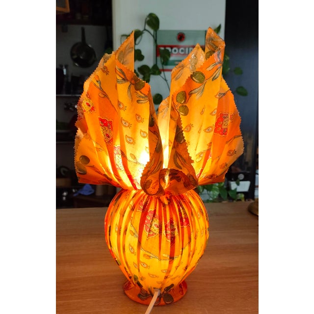 Vintage Pleated Table Lamp, 1980s For Sale - Image 4 of 8