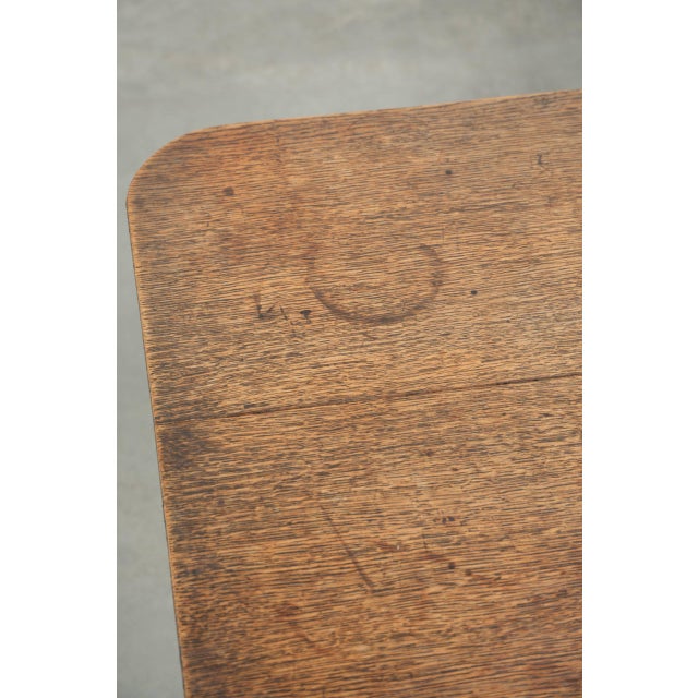 Brown Antique English Oak Tilt-Top Table in Square Shape, 19th Century For Sale - Image 8 of 15