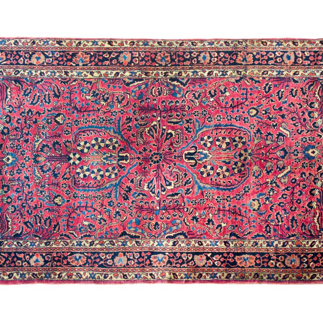 Red Early 20th Century Persian Sarouk Rug For Sale - Image 8 of 15