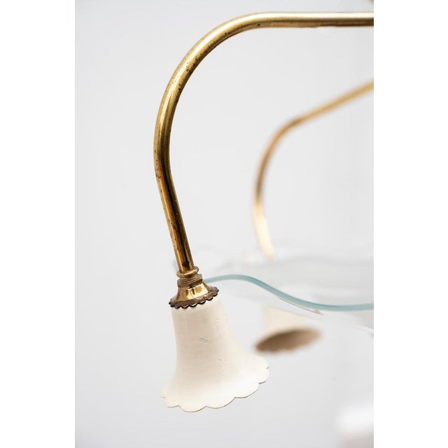 Goldenrod Vintage Six-Light Pendant Light, 1940s For Sale - Image 8 of 9