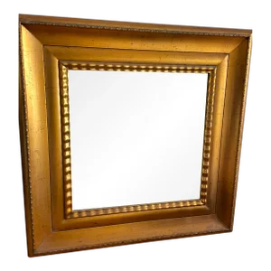 Large Antiqued Gold Mirror With Hand Applied Real Gold Leaf