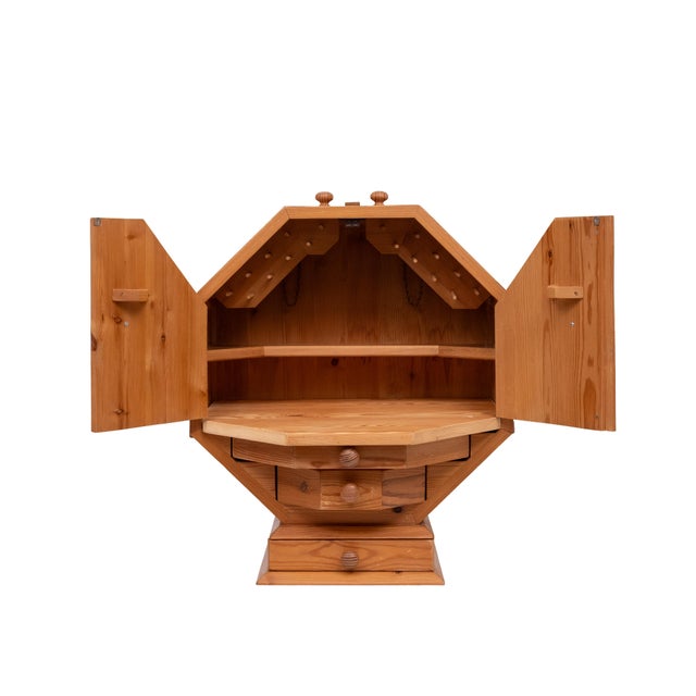 Vintage Metamorphic Pine Dry Bar, 1970s For Sale - Image 4 of 13