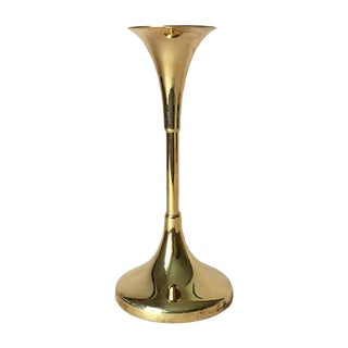 Vintage Swedish Brass Candle Holder For Sale