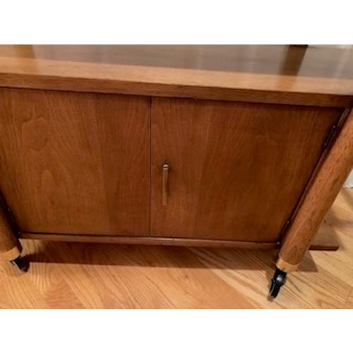 Mid Century Modern Drexel Biscayne Three-Tiered Rolling Bart Cart/Server Cabinet For Sale - Image 14 of 15