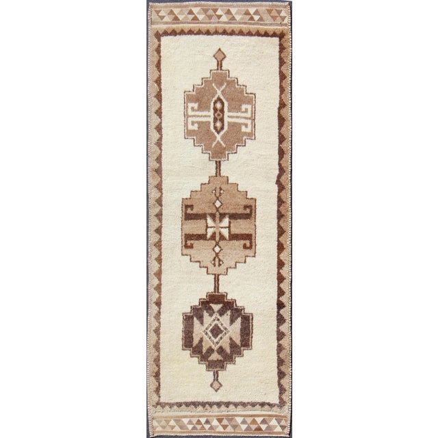 Vintage Tribal Turkish Tulu Runner- 3′5″ × 10′3″ For Sale