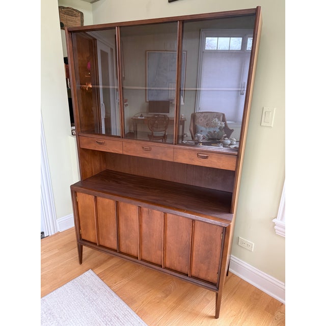 1969 Keller Walnut China Cabinet For Sale - Image 9 of 10