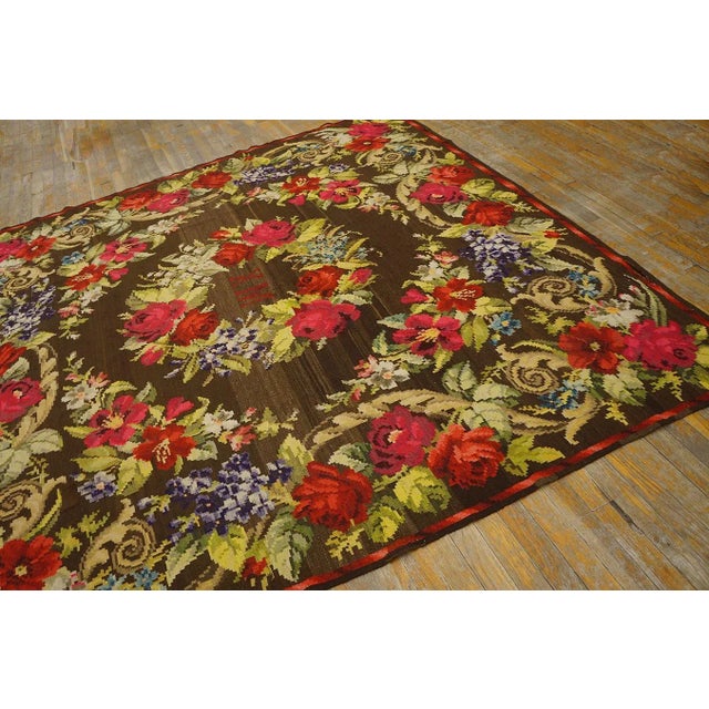 19th Century Besserabian Flat-Weave Carpet ( 7'2" x 7'2" - 218 x 218 ) For Sale - Image 11 of 12