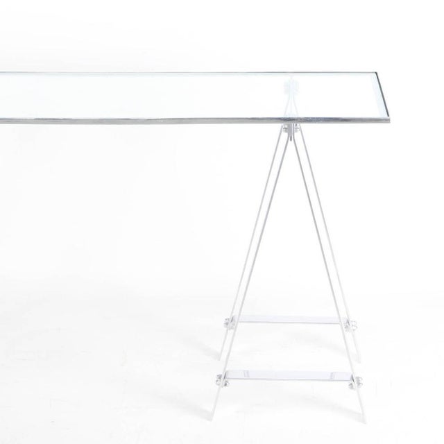 Stainless Steel Console Table, 1970s For Sale - Image 4 of 13