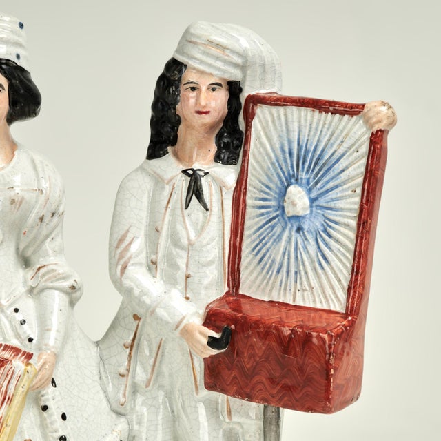 White Antique Staffordshire Double Musical Figures For Sale - Image 8 of 12