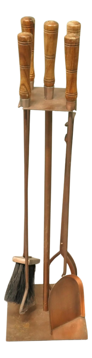 Vintage Arts and Crafts Copper Fireside Tools, 1960, Set of 5
