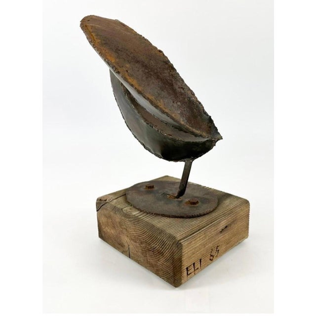 Wood Eli Ilan, 1965 Canadian Israeli Art Brutalist Abstract Welded Steel Sculpture Eli Ilan For Sale - Image 7 of 17