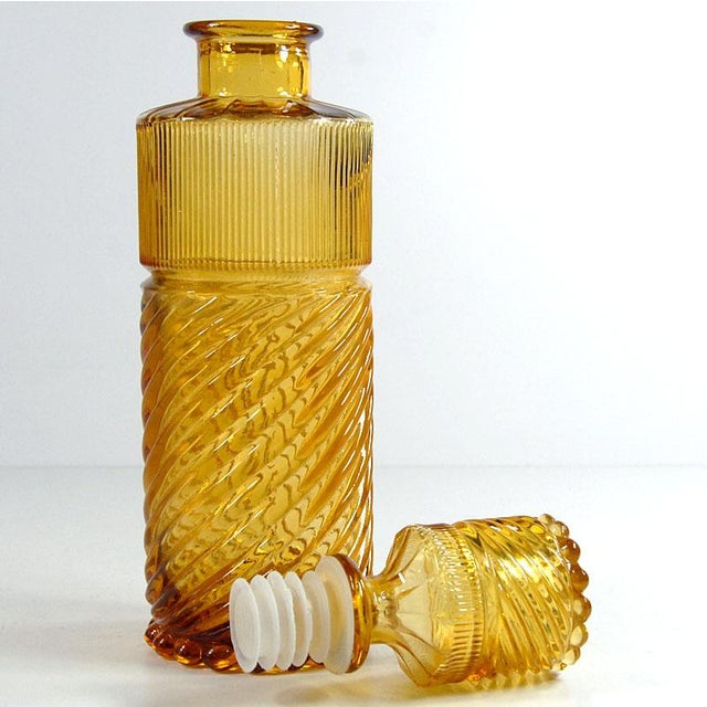 Yellow Italian Colored Glass Caraffe from Empoli, 1970s. For Sale - Image 8 of 11