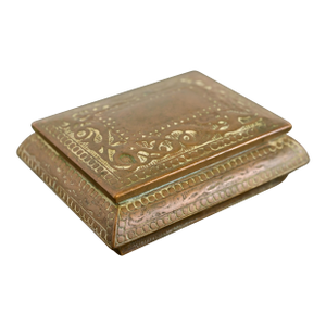 Marshall Field & Co. Antique Viking Bronze Stamp Box, Circa 1910