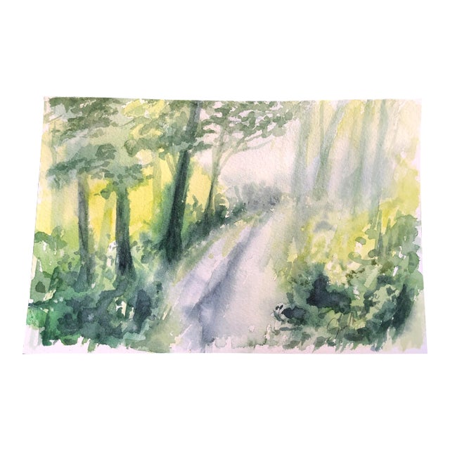 "Navigating the Road Ahead" Contemporary Original Watercolor Landscape Painting by Nancy Smith For Sale