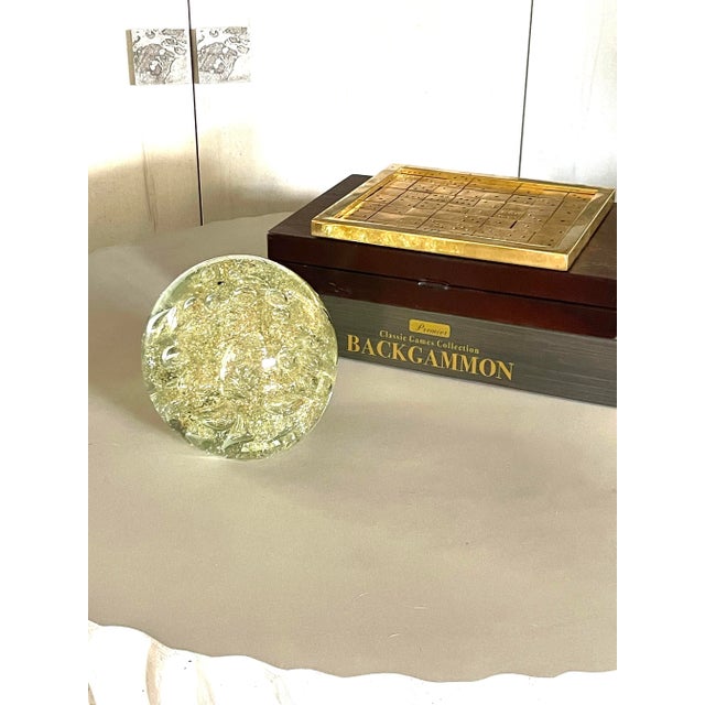 Large Vintage Art Glass Sphere Paper Weight For Sale - Image 9 of 10