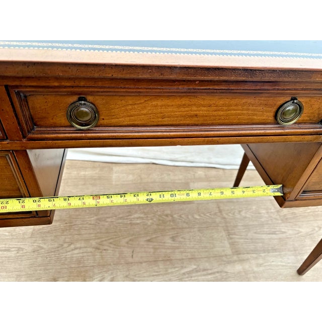 Vintage Sligh Lowry Regency Revival Writing Desk, Five Drawers, Petite Size For Sale - Image 13 of 16