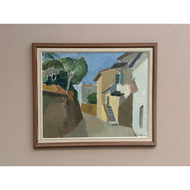 Hilmer Bengtsson, Southern Village, 1960s, Oil on Canvas, Framed For Sale - Image 18 of 18