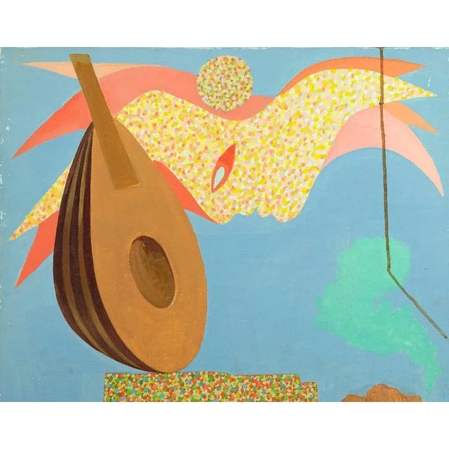 Leo Guida, Mandolin, Oil on Canvas, 1970s For Sale - Image 4 of 4