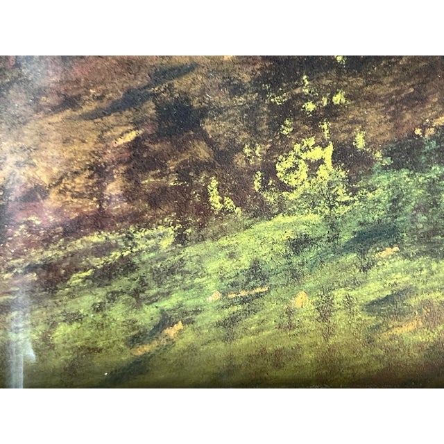 Vintage Signed Framed Sunrise Landscape For Sale - Image 9 of 11