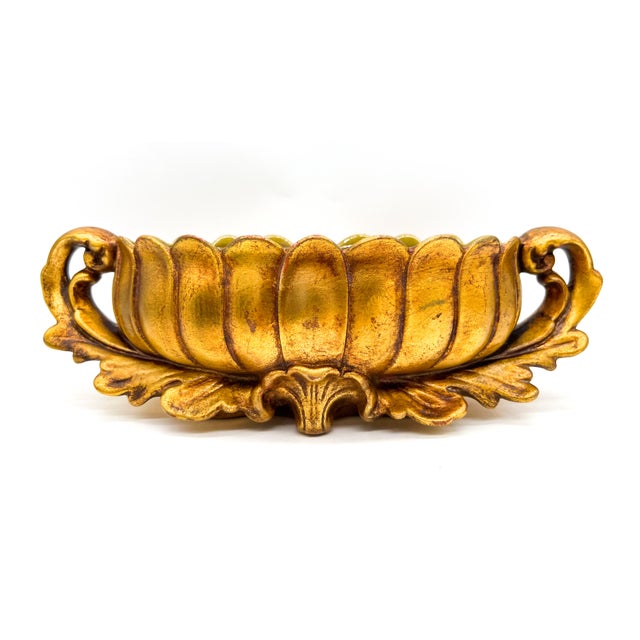 Mid Century Russel Wright for Freeman McFarlin Gilt Centerpiece Bowl / Jardiniere / Planter — Hollywood Regency / Mid-Century For Sale - Image 10 of 12