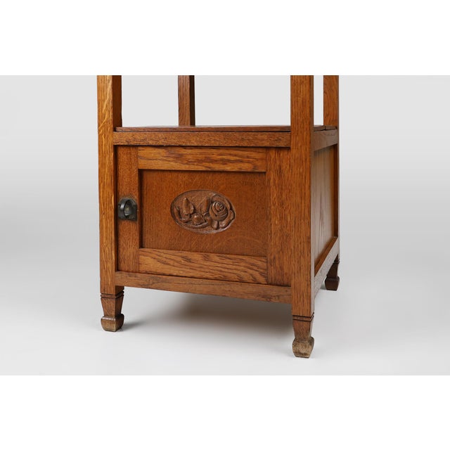 1920s Art Deco French Night Stand with Carrara Marble Top, 1920s For Sale - Image 5 of 12