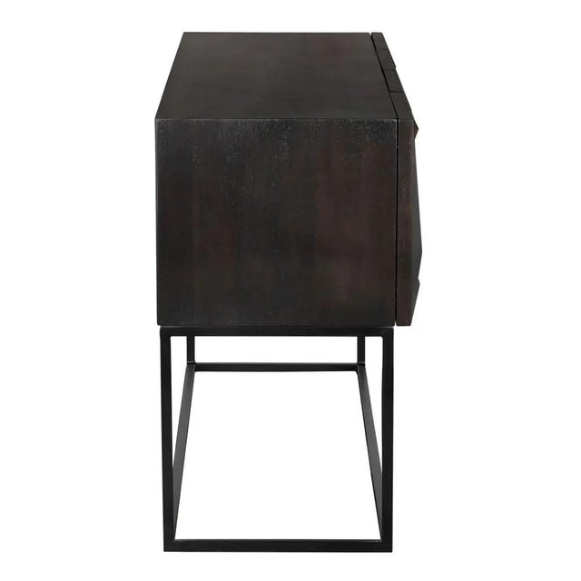 Noir NOIR Zurich Console, Ebony Walnut with Iron For Sale - Image 4 of 9