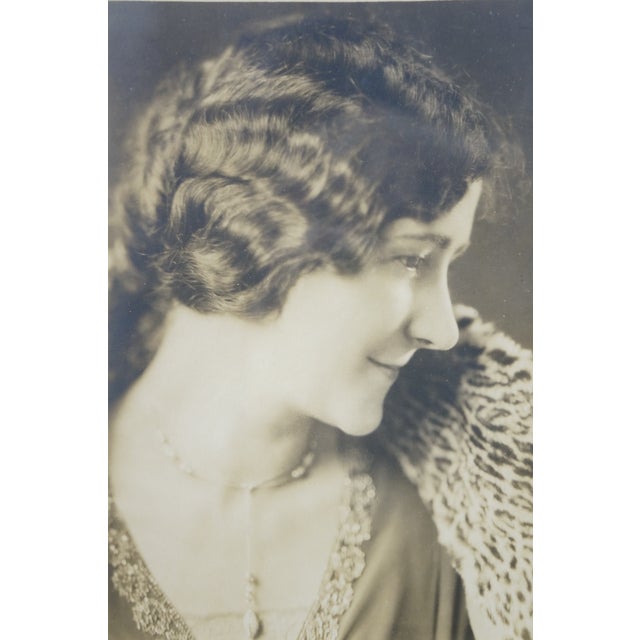 Antique Victorian 1920s Sepia Portrait Photograph of a Woman 14" For Sale - Image 4 of 10