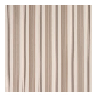 Schumacher Jefferson Tented Stripe Fabric In Brown For Sale