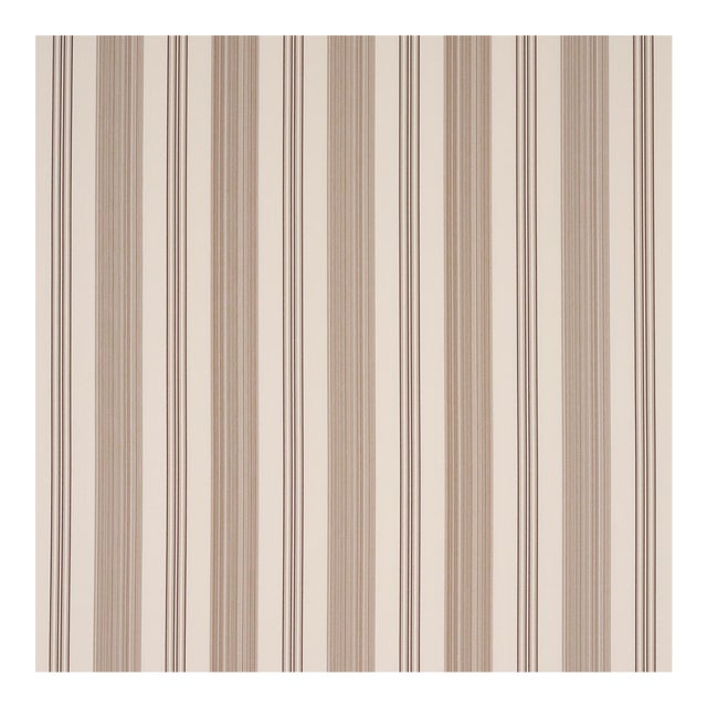 Schumacher Jefferson Tented Stripe Fabric In Brown For Sale