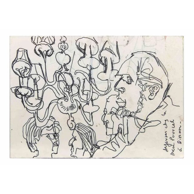 Modern Reynold Arnould, Still Life, Ink Drawing, Mid-20th Century For Sale - Image 3 of 3