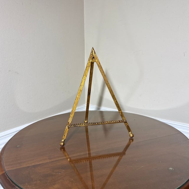 Vintage Italian Gilt Tole Table Easel For Sale - Image 4 of 7