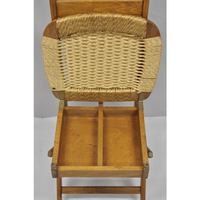 Vintage Mid Century Italian Style Modern Beech Wood Clothing Valet Chair Seat, B For Sale - Image 10 of 18