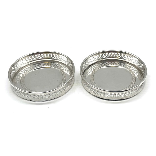 Pair Padova (Padua), Northern Italian .800 Silver Neoclassical Wine Coasters For Sale In West Palm - Image 6 of 10
