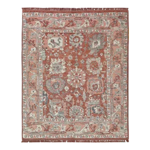 2020s Hand Knotted Oushak Rug. 08'01" X 09'07"