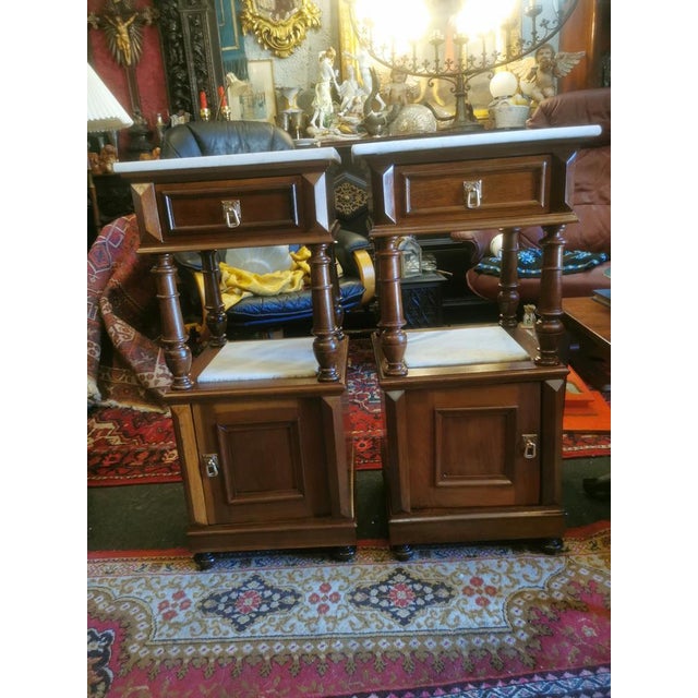 Brown Antique Nightstands, Set of 2 For Sale - Image 8 of 18
