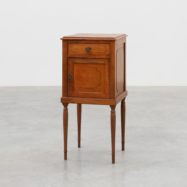 Art Deco Nightstand in Oak with Turned Legs, France, 1920 For Sale - Image 11 of 11