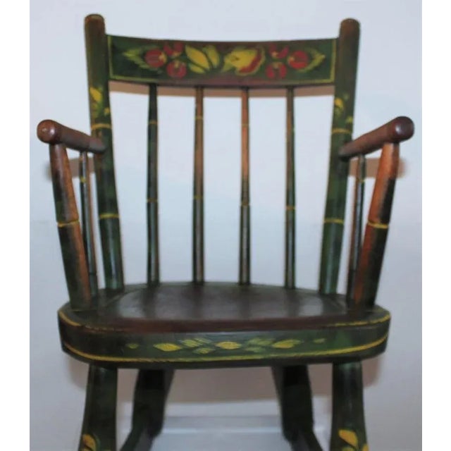 19thc Original Paint Decorated Pa. Child’s Rocking Chair | Chairish