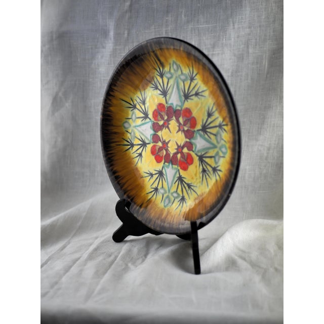 1960s-70s French Decorative Plate With Ermine and Stylized Gorse Pattern, Louis Nédellec For Sale - Image 10 of 11