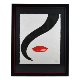 René Gruau, Rouge Basier, 1990, Acrylic on Paper For Sale